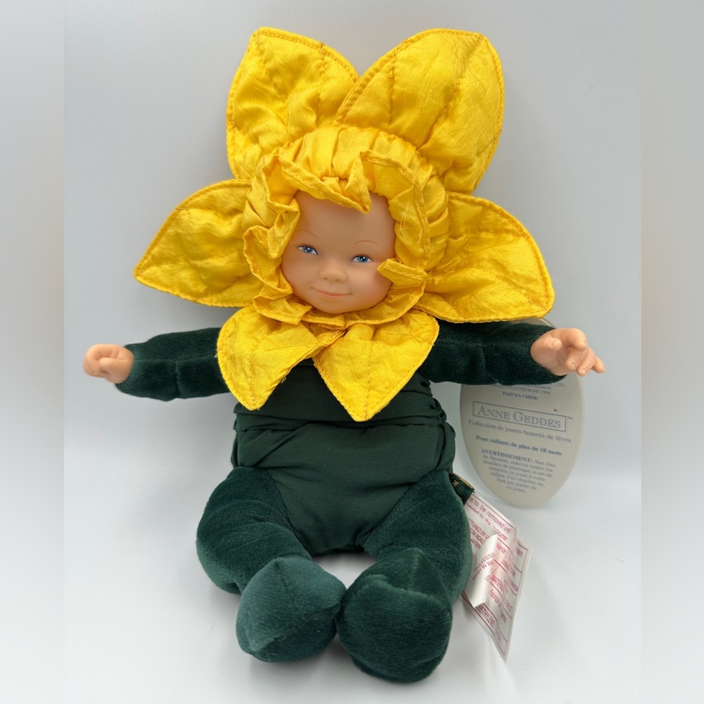 Anne Geddes Baby Daffodils Bean Filled Collection Baby Doll  1999